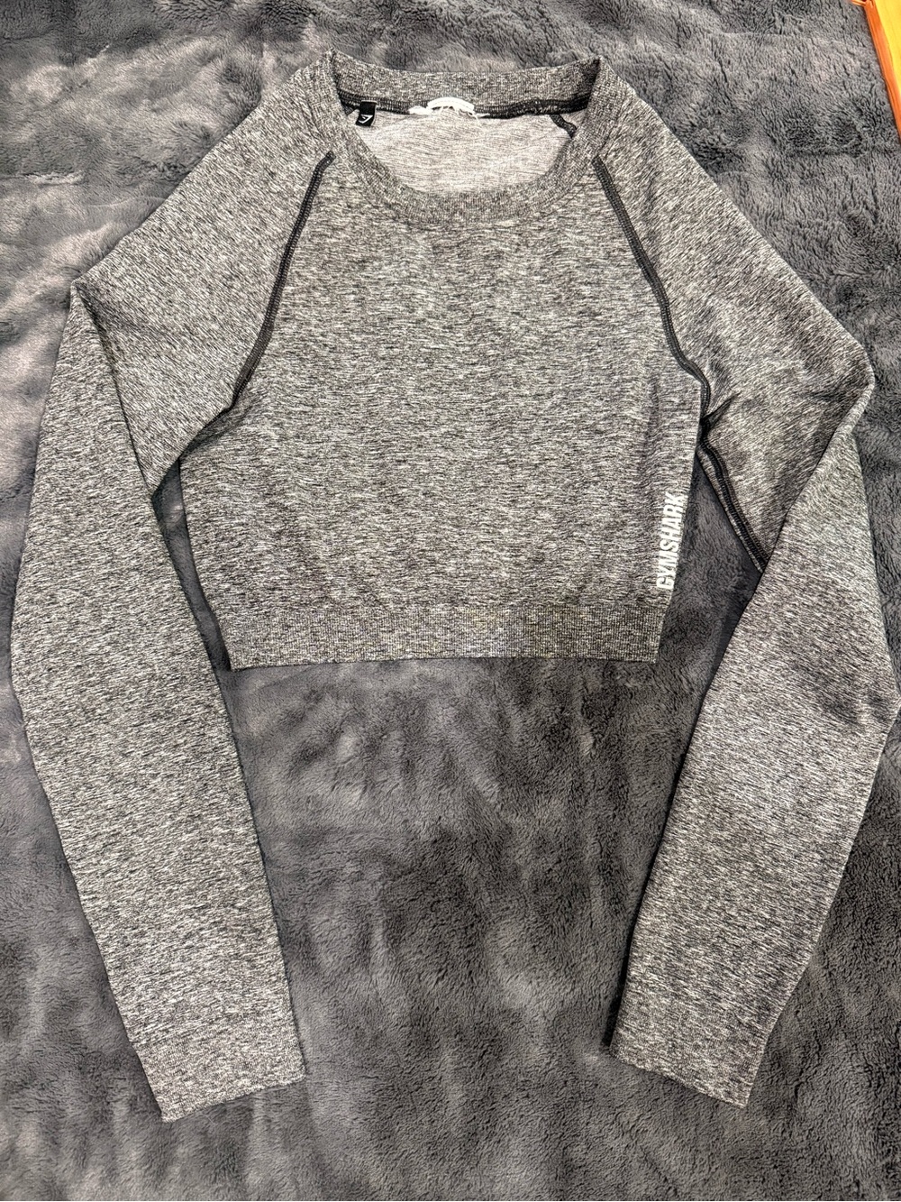 Gymshark Gray Seamless Long Sleeve Crop Top
